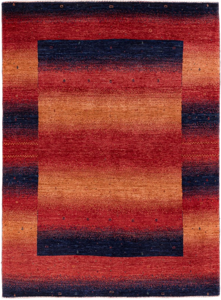 Loribaft Tappeto 150 x 210 Rosso (Iran) Annodato A Mano