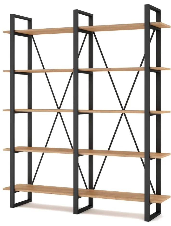 Scaffale in rovere nero/naturale 150x180 cm Aviva - Marckeric