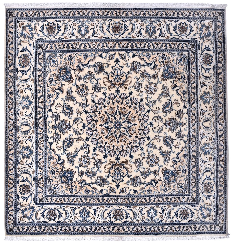 Nain Tappeto 200x200 Beige (Iran) Annodato A Mano