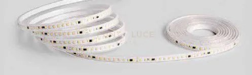 Strip led smd 220v 8w 960lm per mt  3000k pf>0.5  rotolo di 20mt