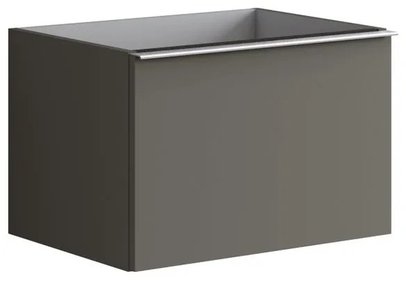 Mobile da bagno sotto lavabo Pixel plain frontale grigio carbone e maniglia alluminio brillante laccato opaco L 60 x H 40 x P 45.5 cm 2 cassetti, lavabo non incluso