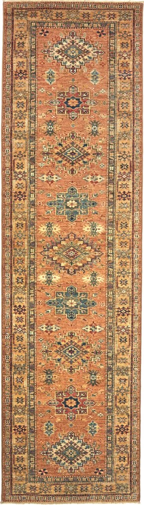 Kazak Tappeto orientale 280 x 80 Giallo (Pakistan) Annodato A Mano
