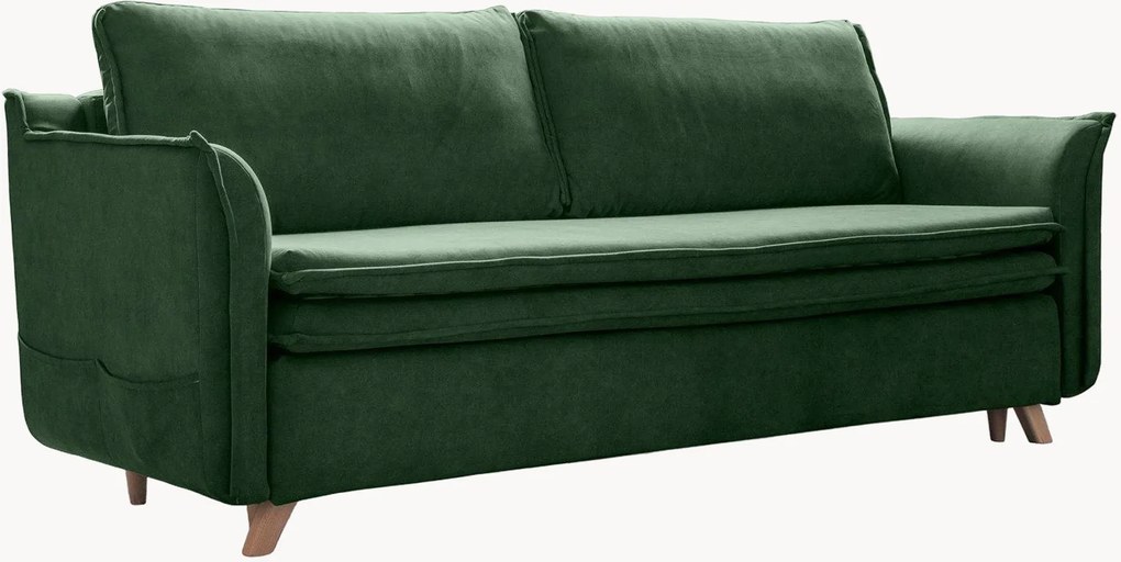 Divano letto 3 posti in velluto con contenitore Charming Charlie
