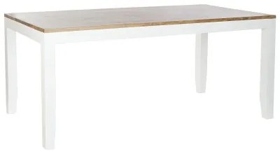 Tavolo da Pranzo DKD Home Decor Bianco Marrone Legno di acacia Legno di mango 200 x 100 x 80 cm