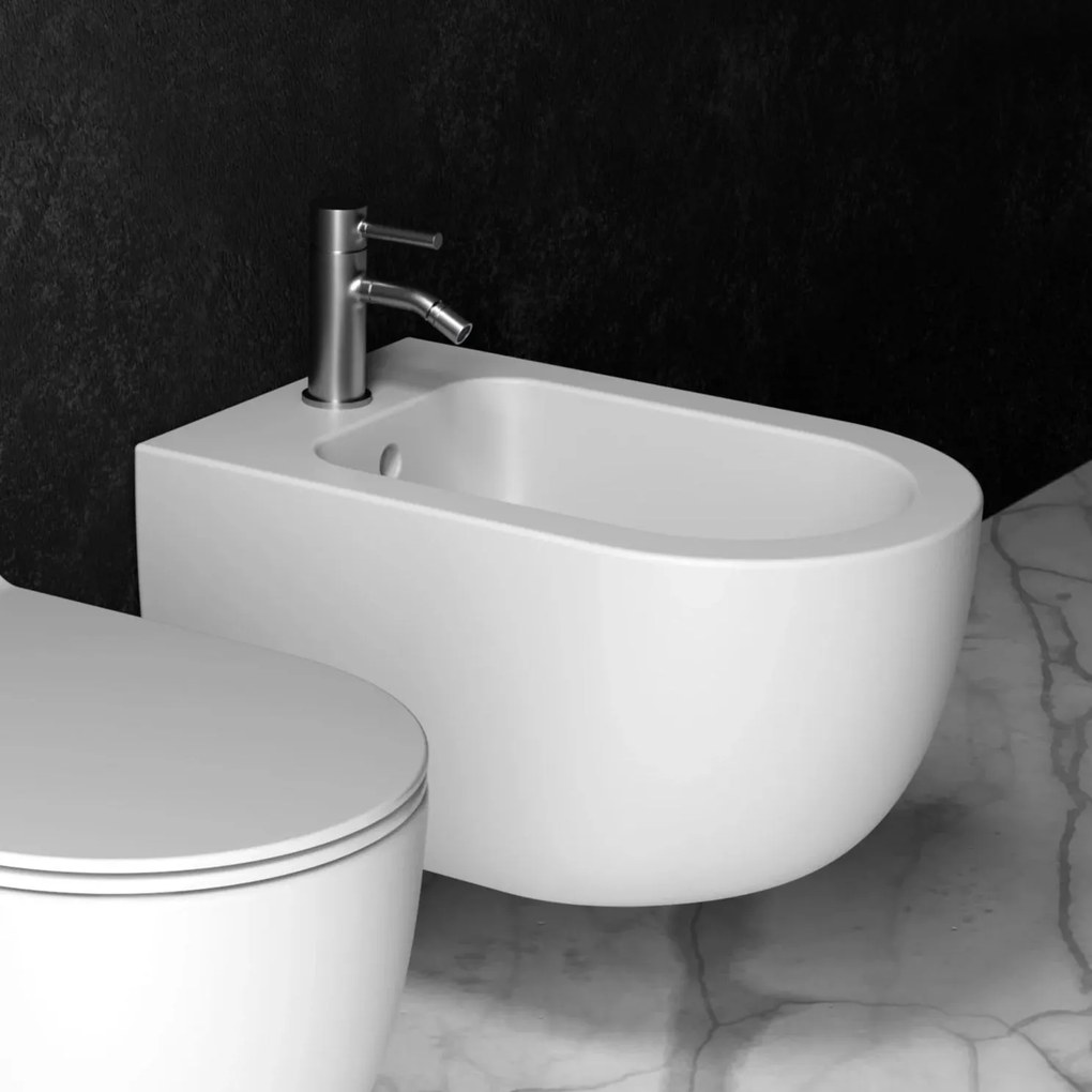 Bidet Sospeso Alice Ceramica "Unica 55" Bianco Opaco