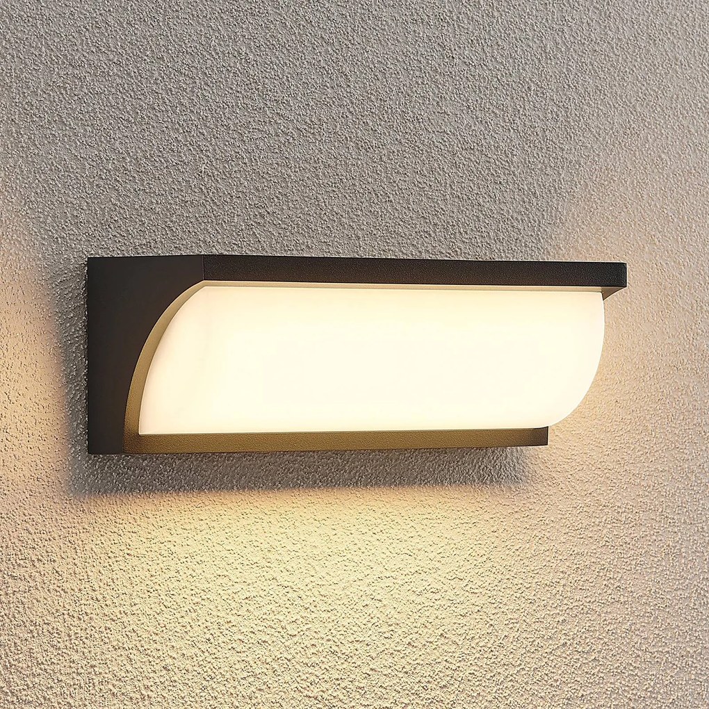 Applique da esterni a LED Aune Lucande, Nero, Alluminio, Moderno, Applique LED da esterni