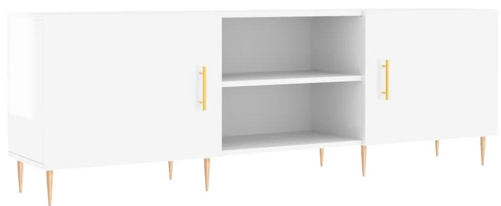 Mobile porta tv bianco lucido 150x30x50 cm in legno multistrato