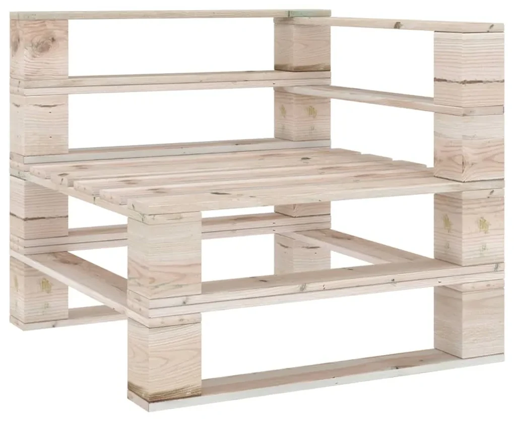 Divano da giardino su pallet a 4 posti in legno di pino