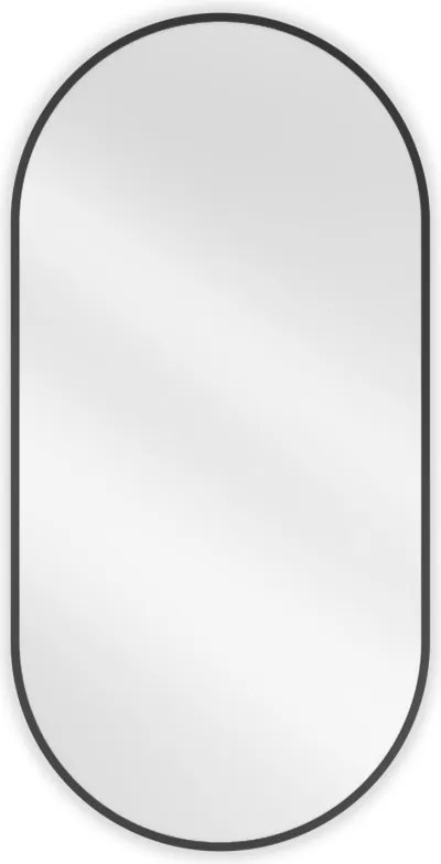 Mexen Loft specchio da bagno ovale 100 x 50 cm, cornice nera - 9851-100-050-000-70