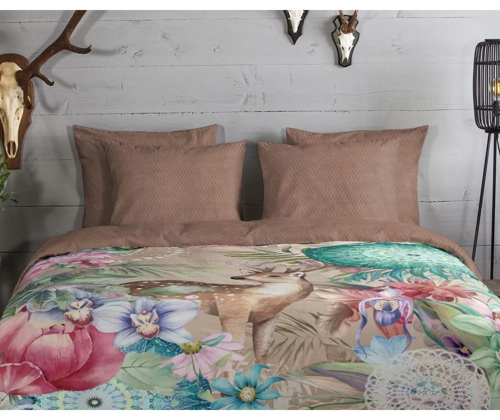 Biancheria da letto in flanella marrone per letto singolo 140x200 cm - HIP