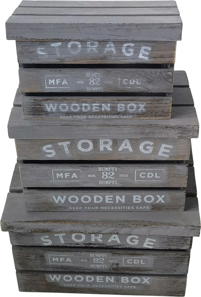 CLARA - set di 3 cassette in legno