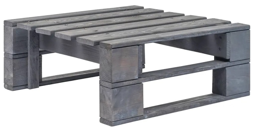 Ottomana da giardino pallet in legno di pino impregnato grigio