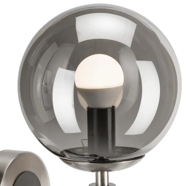 Applique ROLLO 1xE14/5W/230V cromo opaco/fumé