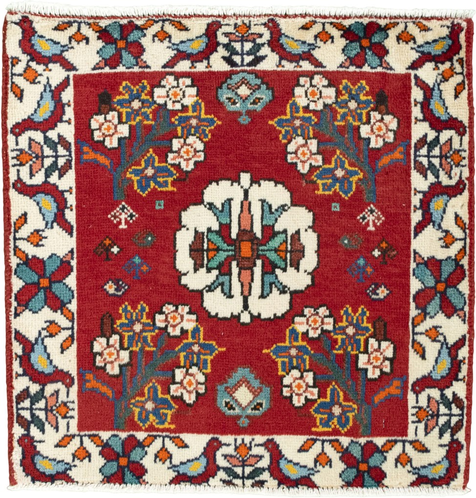 Shiraz Tappeto persiano 60x60 Rosso (Iran) Annodato A Mano