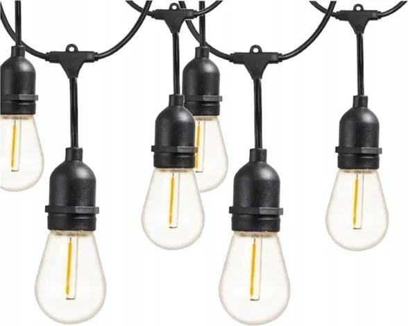 Catena luminosa decorativa LED per esterni 5xE27/1W/230V 5,94 m IP44 nero