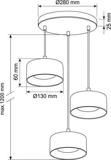 Brilagi - LED Lampada a sospensione con cavo AURA LUX 3xGX53/30W/230V nero/oro