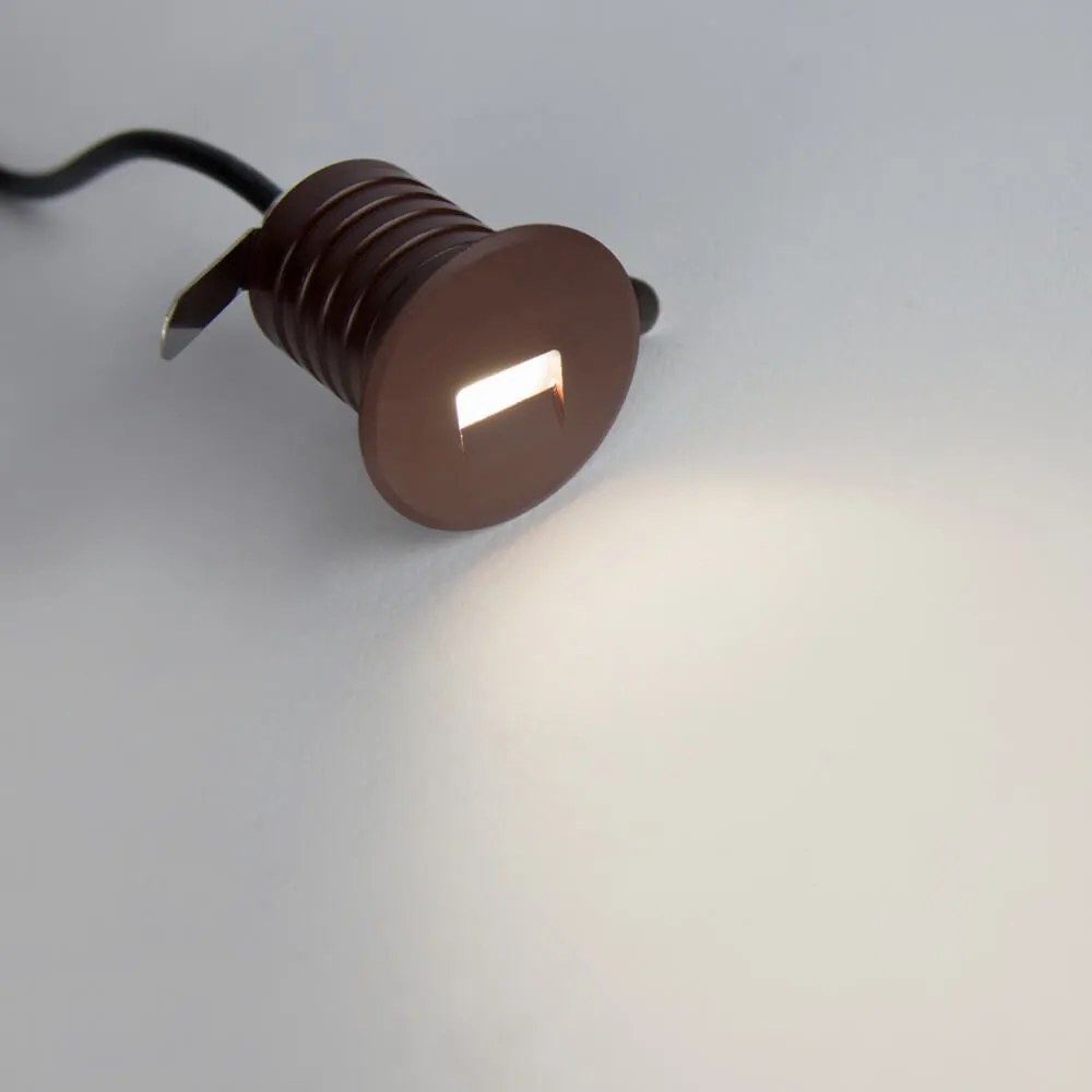 Faretto LED Corten 1W IP67 Professional - per Gradini Colore Bianco Caldo 2.700K