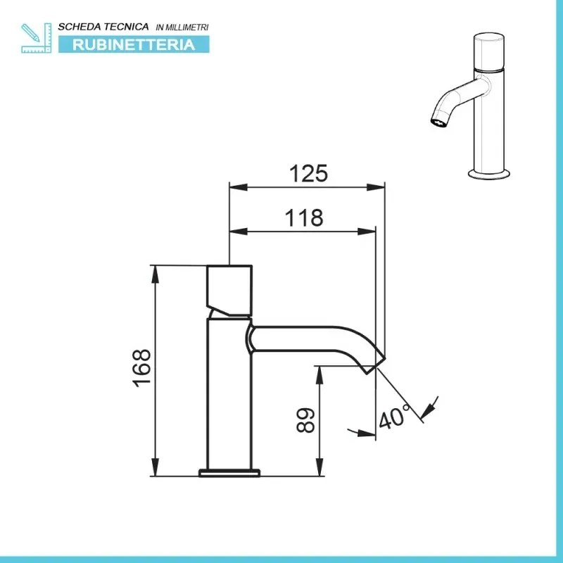 Set miscelatori lavabo e bidet cromo lucido senza leva di comando  Gemma