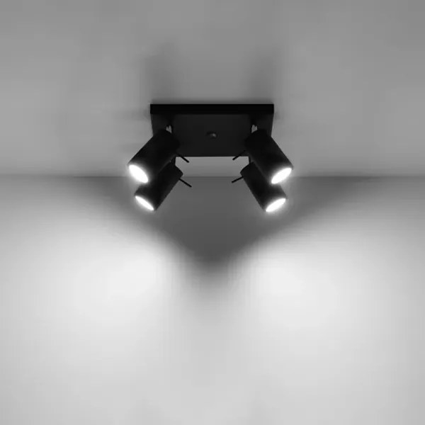 Plafoniera da Soffitto 4xGU10 RING 4 Orientabile in Acciaio