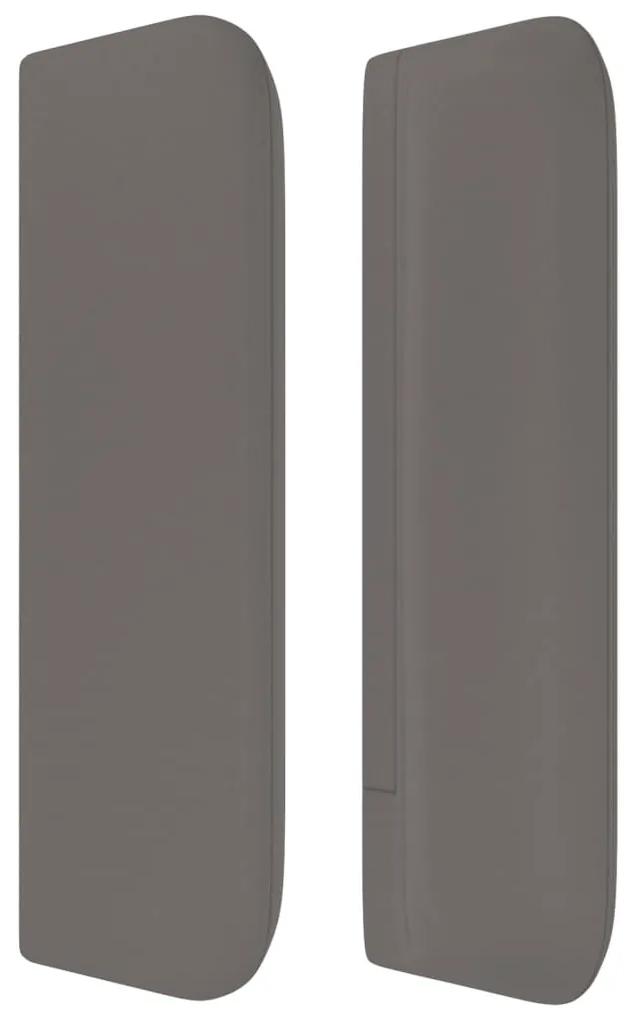 Testiera ad orecchio grigio 83x16x78/88 cm in similpelle
