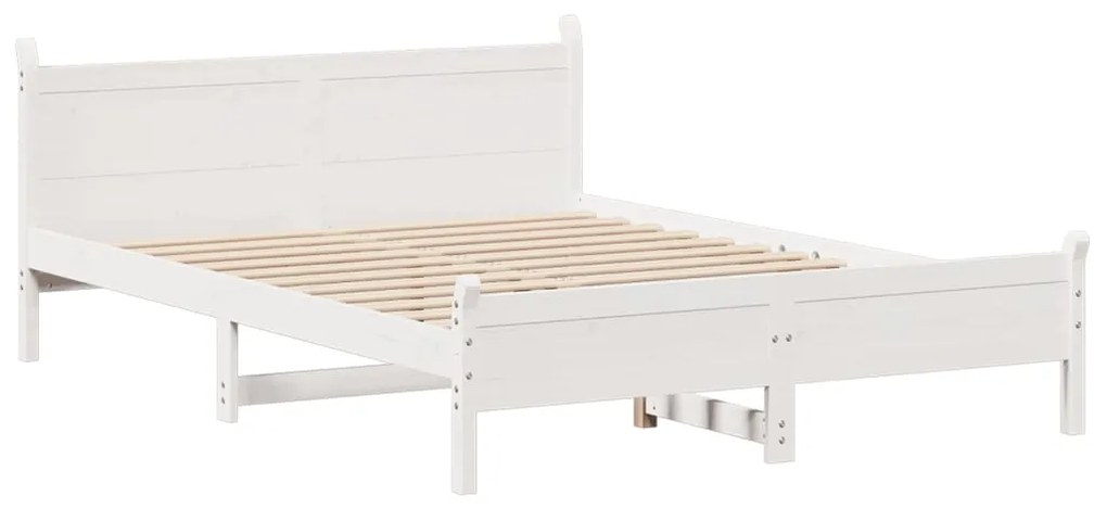 Letto senza materasso bianco 120x190 cm legno massello di pino