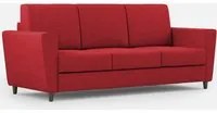 Divano 3 Posti 212x85x85 cm Yasel in Tessuto Rosso