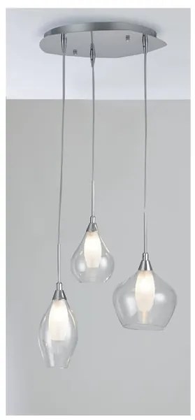 Lampadario Neoclassico Skyline trasparente paralume trasparente 3x G9 LUCE AMBIENTE DESIGN