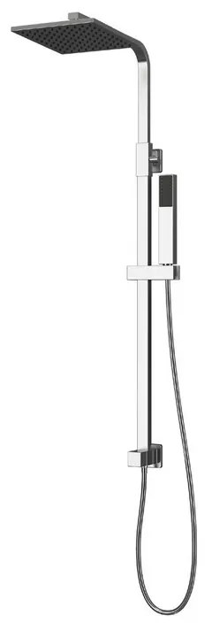 Kamalu - Colonna doccia fissa con soffione quadrato finitura cromata| K6000