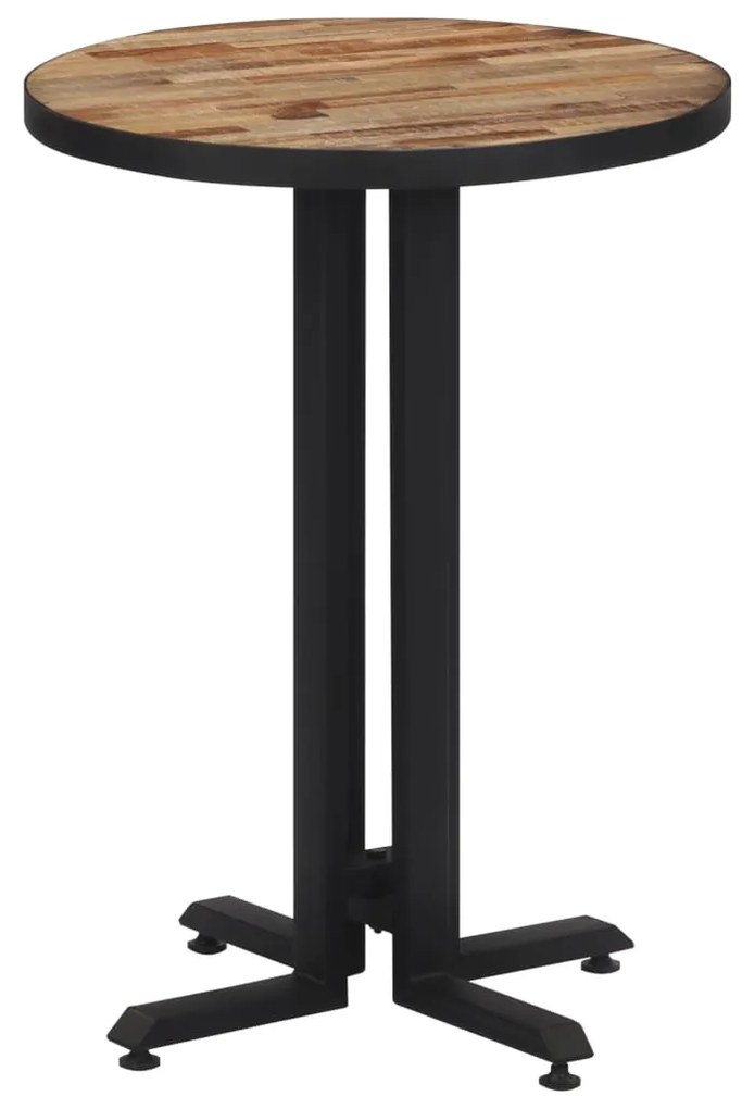 Tavolo Da Bistrot Rotondo Ø55x76 Cm Teak Massello Di Recupero /