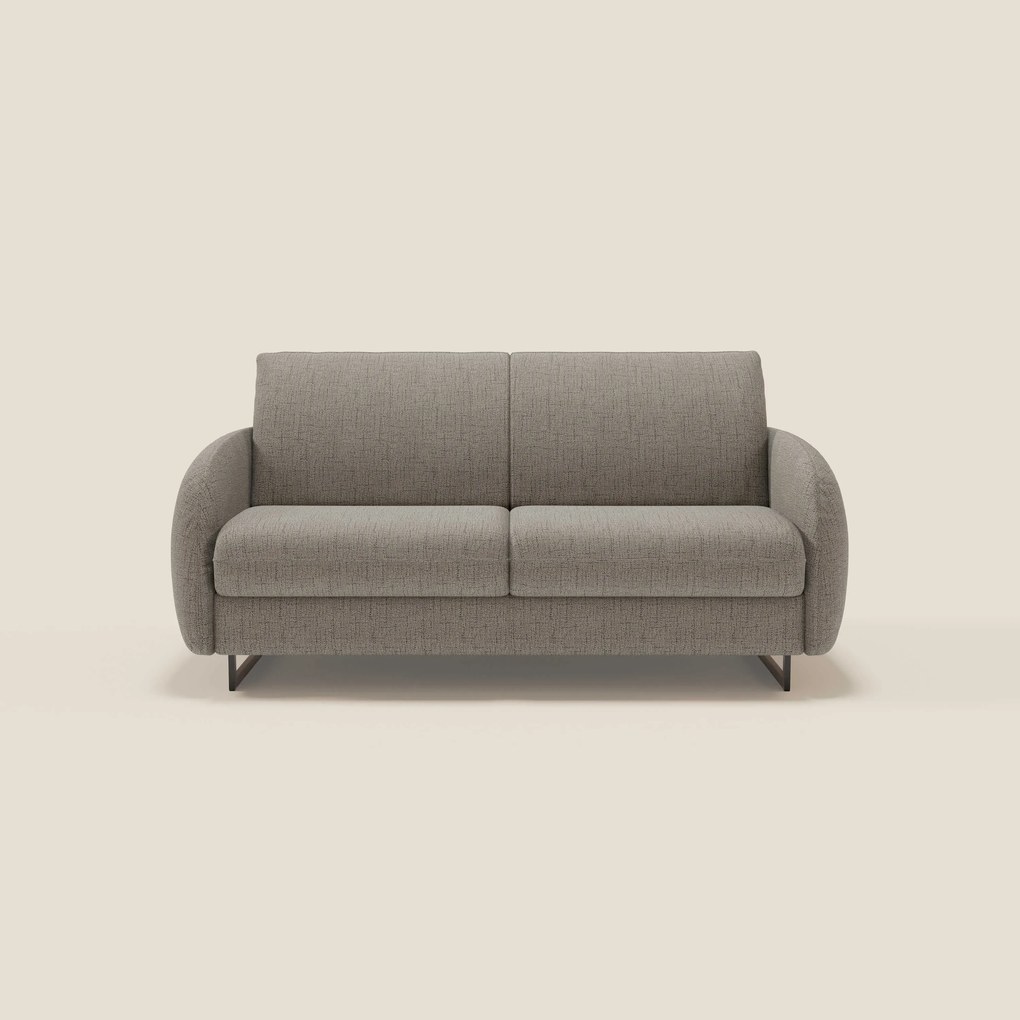 Ninfea divano letto Design Morbido con Piedini alti in Metallo e Materasso H18 cm in tessuto impermeabile T03