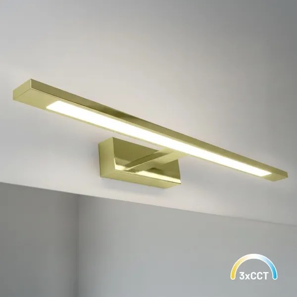 Luce LED per specchio da bagno KLIMT LED/12W/230V 3000/4000/6000K (temperatura colore selezionabile) 60 cm IP44 dorata
