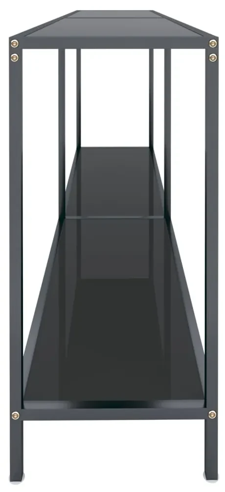 Tavolo consolle nero 160x35x75,5 cm in vetro temperato