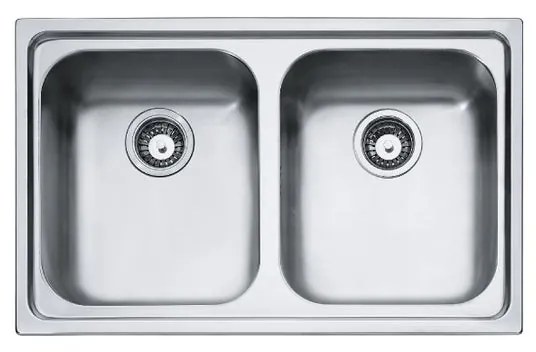 Lavello 2 vasche FRANKE Radar RRX 620 inox L 50 x L 86 cm argento