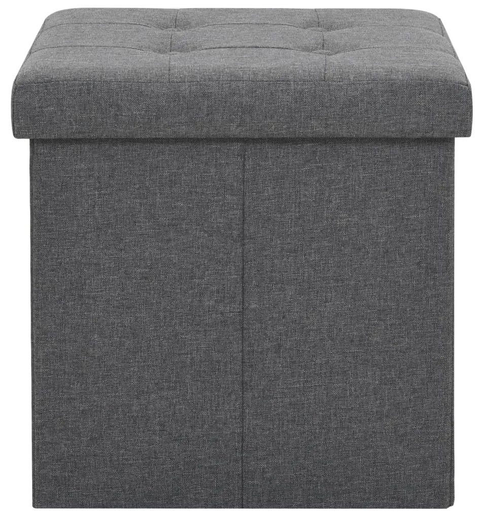 Sgabello pieghevole con contenitore grigio scuro in simil lino