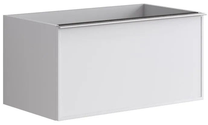 Mobile da bagno sotto lavabo Pixel frame bianco laccato opaco L 80 x H 40 x P 45.5 cm 1 cassetto, lavabo non incluso