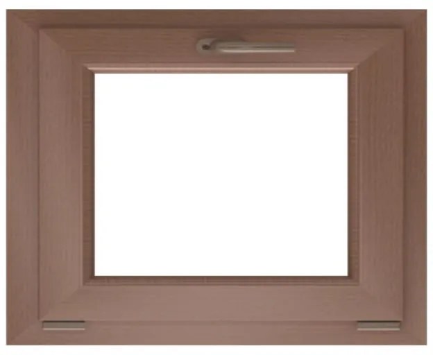Finestra in PVC rovere dorato L 80 x H 50 cm, 1 anta ribaltabile