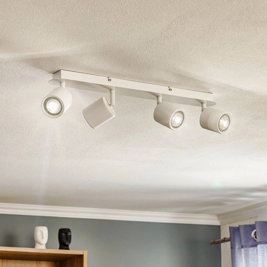 Luminex Faretto da soffitto Modo in acciaio inox, bianco, 4 luci