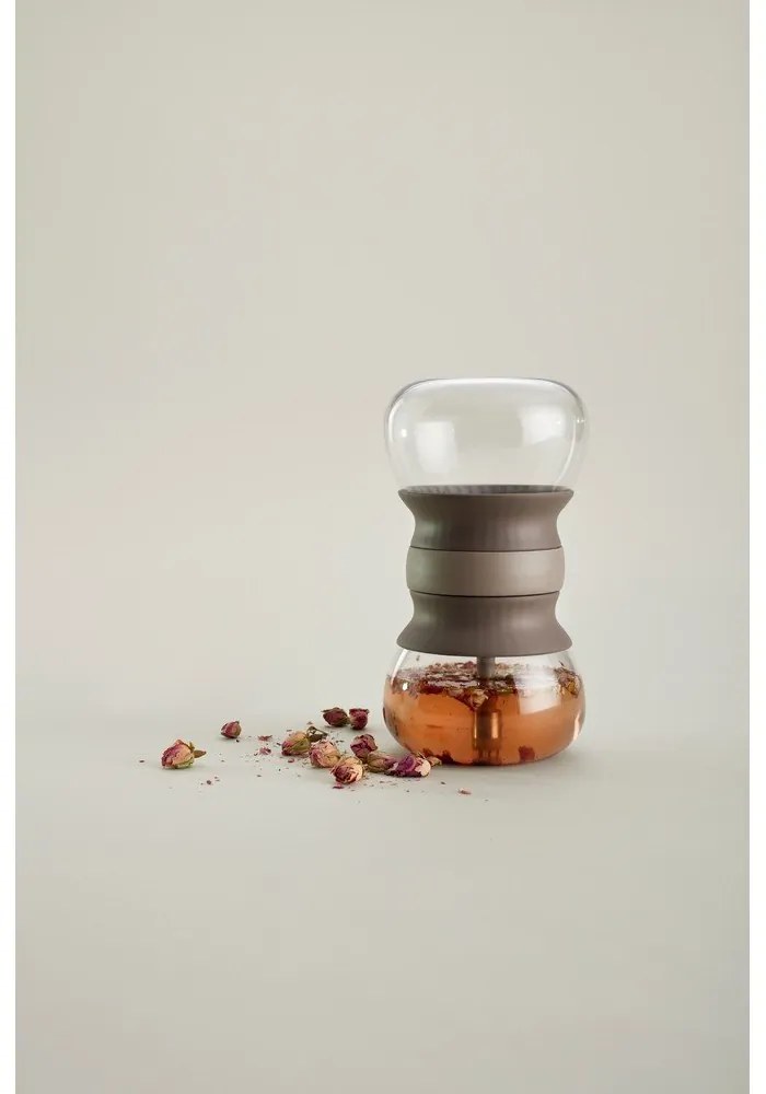 Teiera marrone chiaro in vetro con filtro 500 ml – Lékué