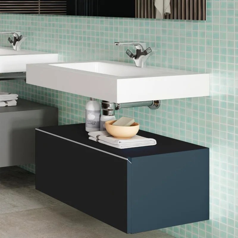 Cassettone da bagno ELEMENT VISOBATH 1 cassetto P 46.1 x L 79.5 x H 34.5 cm azul navy laccato truciolare