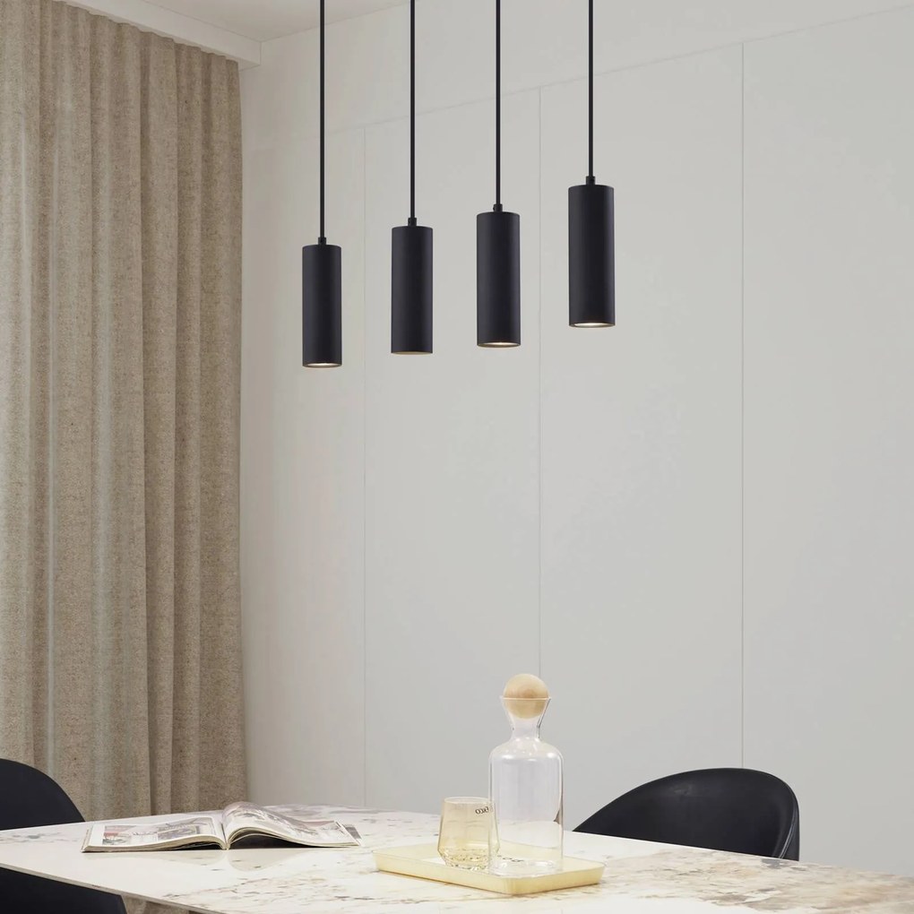 Lampada a sospensione Joffrey Lindby, dimmerabile, Nero, Soggiorno / Sala da pranzo, Metallo, Moderno, Lampada a sospensione