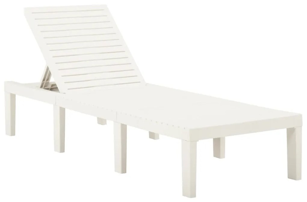 Lettino Prendisole İn Plastica Bianco /