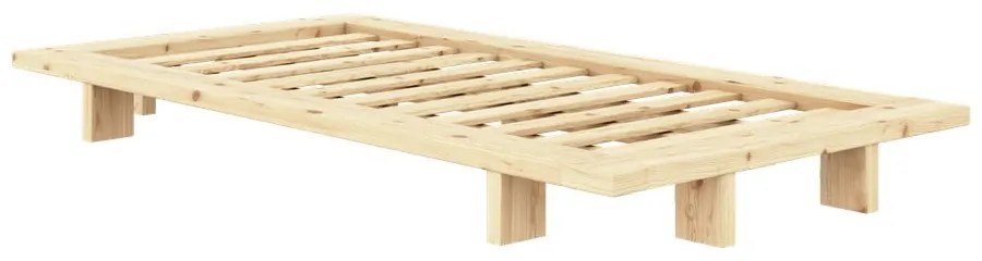 Letto singolo di colore naturale in pino massiccio con rete inclusa 90x200 cm Japan – Karup Design