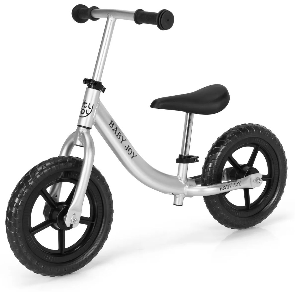 Costway Bici equilibrio di alluminio per bambini 2-7 anni con sedile regolabili, Bici a spinta con ruote in EVA Nero