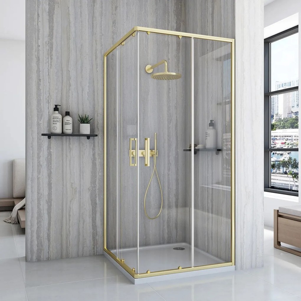 Cabina doccia Rea City 80x80 Gold Brush