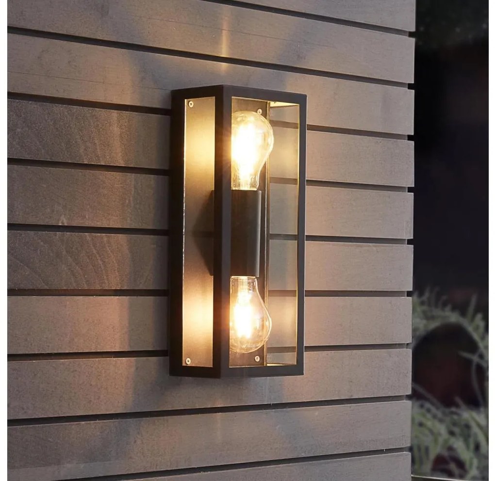 Eglo 780426 - Applique da esterno ALGECIRAS 2xE27/60W/230V IP44 nero