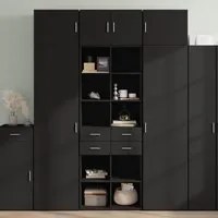 Mobile Portaoggetti Nero 70x42,5x225 cm in Truciolato 3281337