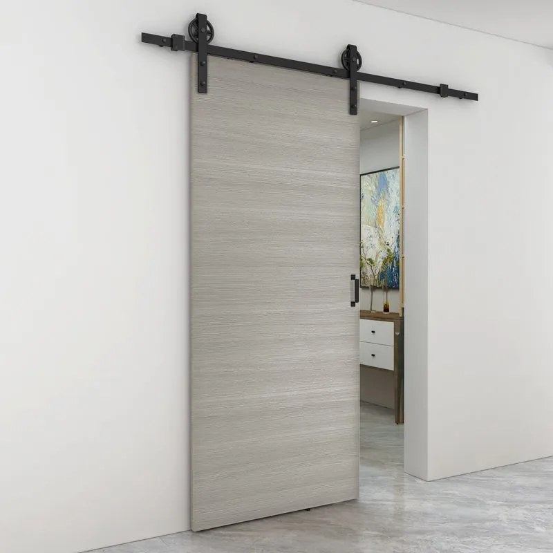 Porta scorrevole Cambridge in alluminio grigio, L 93 x H 212 cm, con binario Rodeo Reversibile