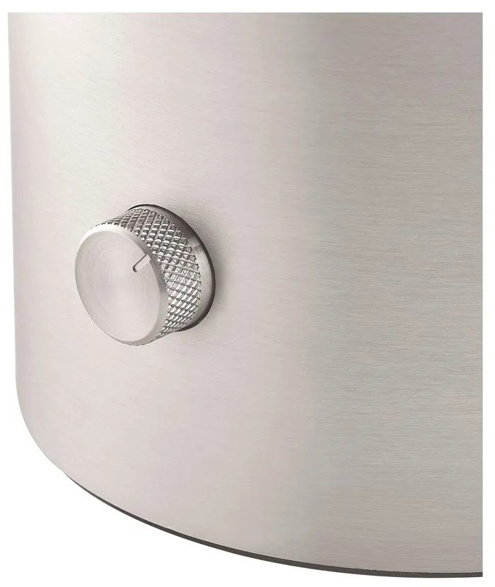 Lampada da tavolo LED argentata in alluminio con paralume in vetro (altezza totale 32 cm) Iris – Blomus