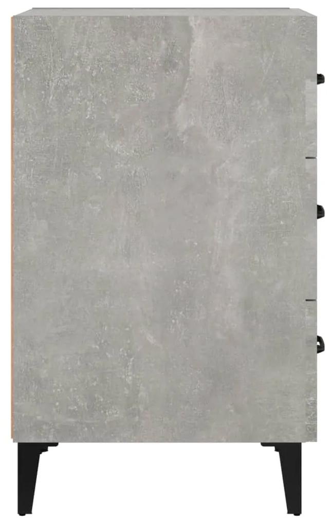 Comodino Grigio Cemento 40x40x66 cm in Legno Multistrato