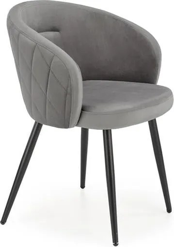 Sedia K430 grigio velluto